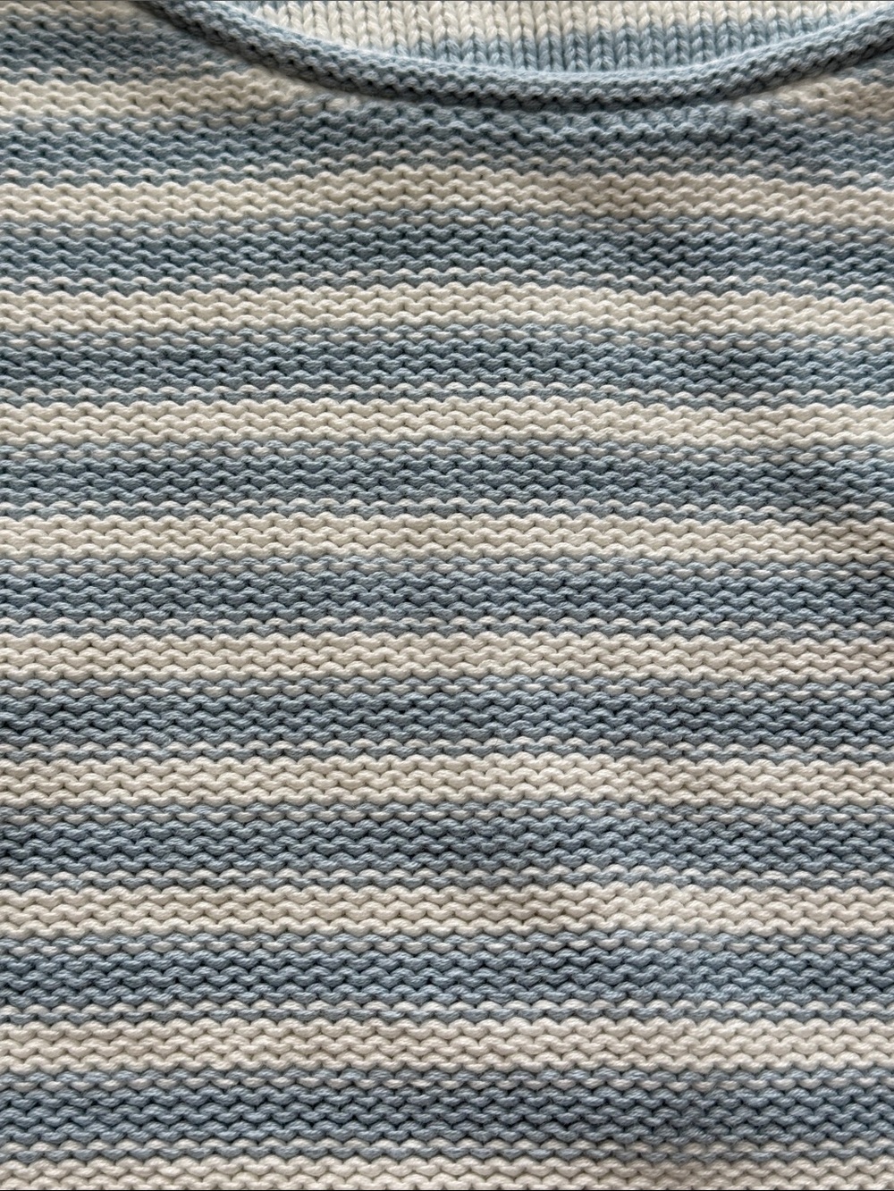Gap 100% cotton roll neck baby blue white striped sweater M 90s style - Picture 3 of 10